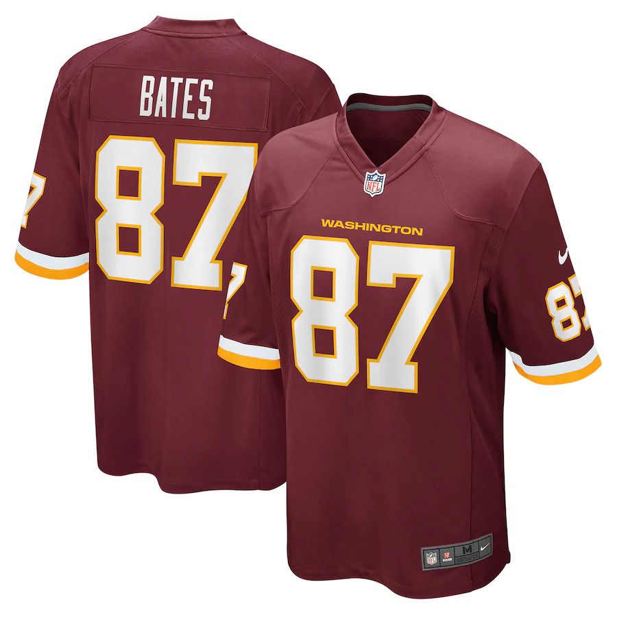 Men Washington Redskins 87 John Bates Nike Burgundy Game NFL Jersey